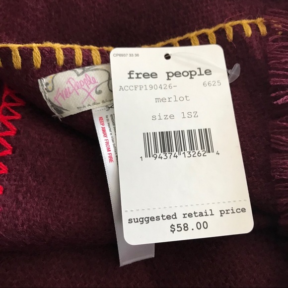 Free People Wine Oversized Scarf - Picture 5 of 5